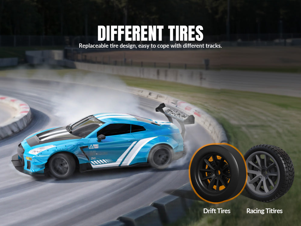 RACENT 1:20 RC Drift Car 4WD - Control de precisión de motor dual