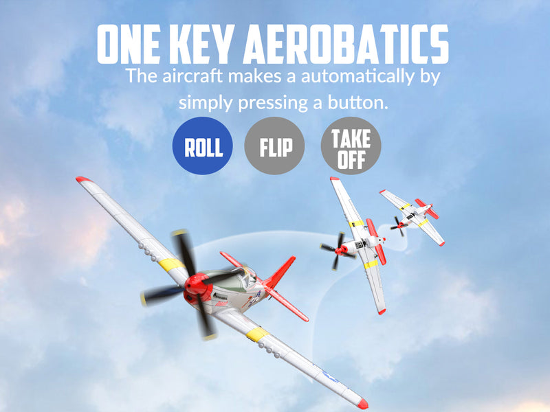 VOLANTEXRC Mustang P51 Rojo (RTF) 4 canales 400 mm para principiantes (15,7'') 76105