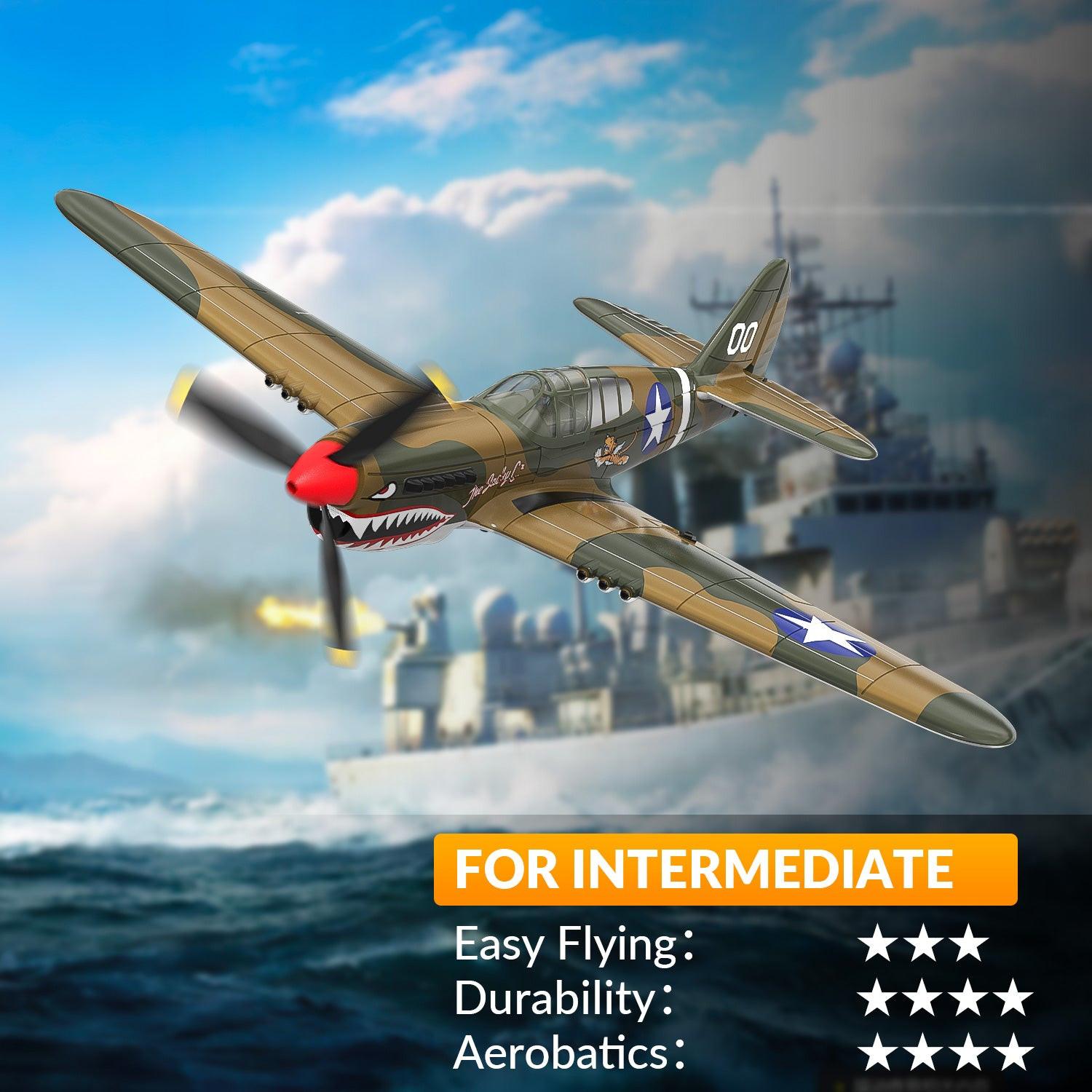VOLANTEXRC P40 Warhawk RC Plane - 4CH RTF Beginner Warbird | EXHOBBY