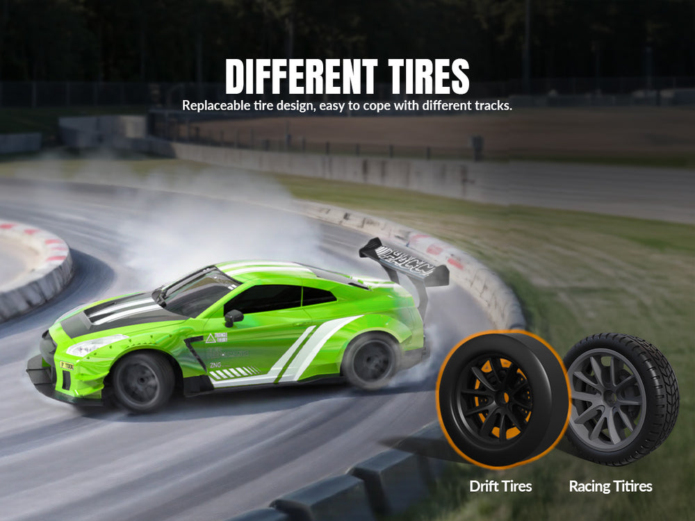 RACENT 1:20 RC Drift Car 4WD con Nitro Mist & Baterías dobles