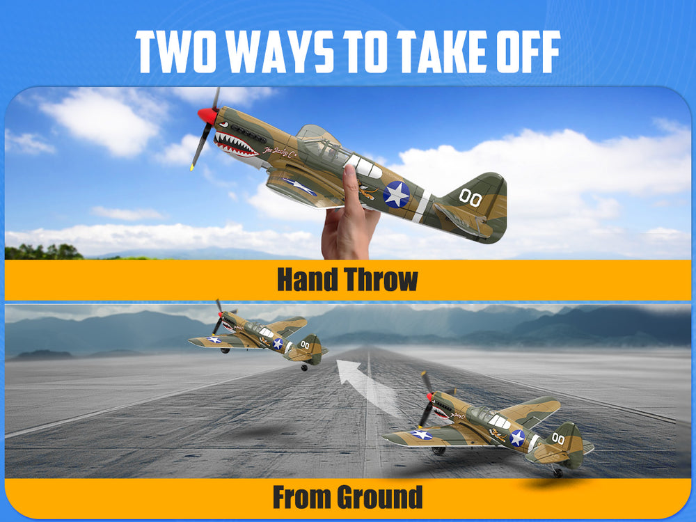 VOLANTEXRC Warhawk P40 (RTF) 4 canales 400 mm para principiantes (15,7'') 76113