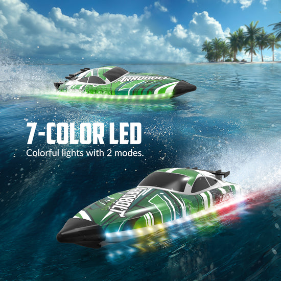 VOLANTEXRC Arrobolt Lumen S Brushless 35+MPH Full Proportional Boat GREEN (79706)-EXHOBBY LIMITED.