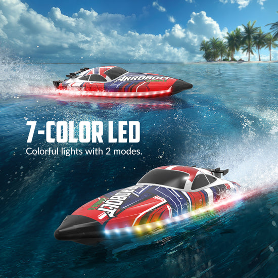 VOLANTEXRC Arrobolt Lumen S Brushless 35+MPH Fast RC Boat for Lakes RED (79706)-EXHOBBY LIMITED.