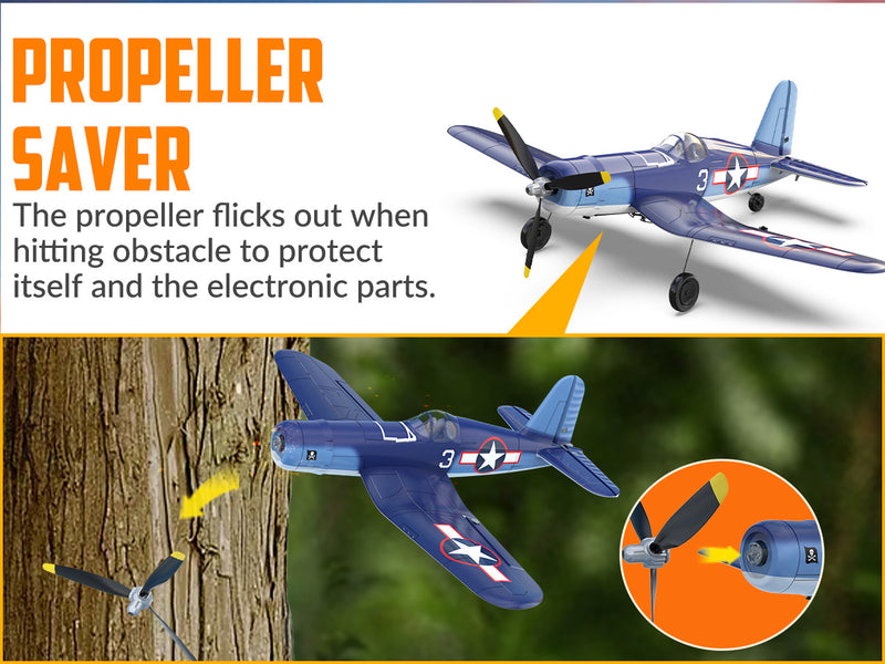 VOLANTEXRC Corsair F4U V2 (RTF) 4CH 400mm con una tecla acrobático (15,7'') 76108