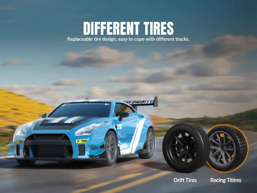 RACENT 1:20 RC Drift Car 4WD - Control de precisión de motor dual