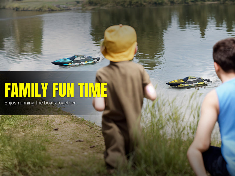 VOLANTEXRC Vector S Barco RC de alta velocidad con función de auto-enderezamiento y marcha atrás para piscina y lago (797-4 negro)
