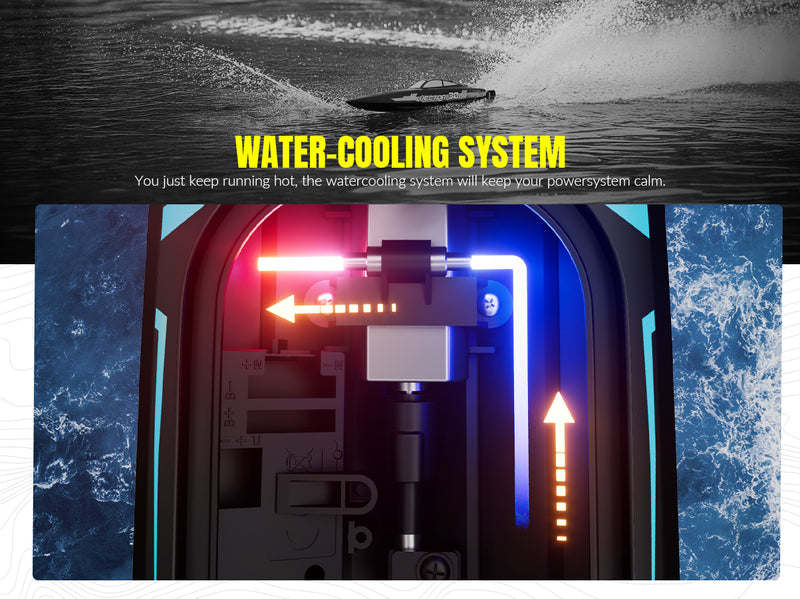 VOLANTEXRC Vector S Barco RC de alta velocidad con función de auto-enderezamiento y marcha atrás para piscina y lago (797-4 negro)