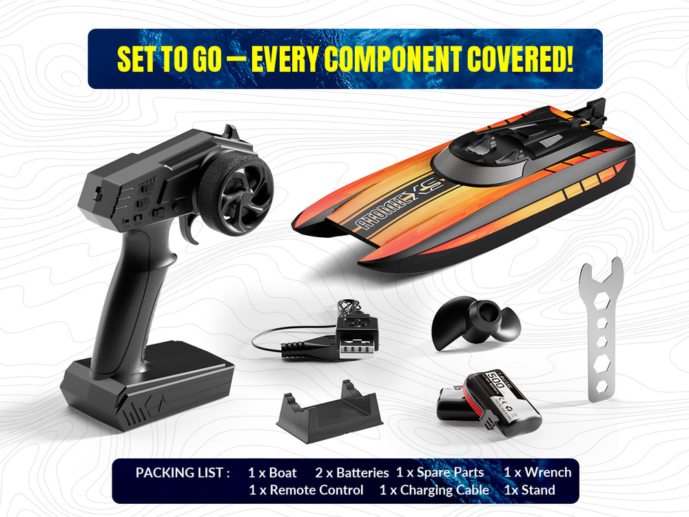 VOLANTEXRC Atomic XS 20MPH High-Speed RC Boat for Pools & Lakes