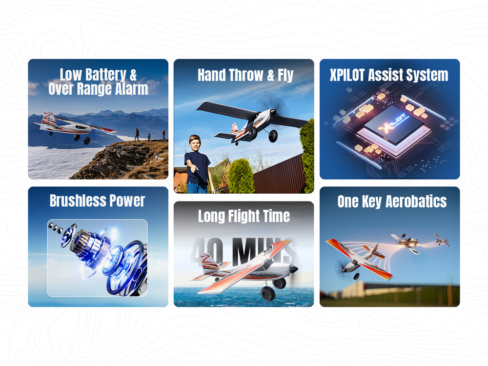VOLANTEXRC 500MM TrainStar STUNT Brushless RC Plane RTF for Beginners