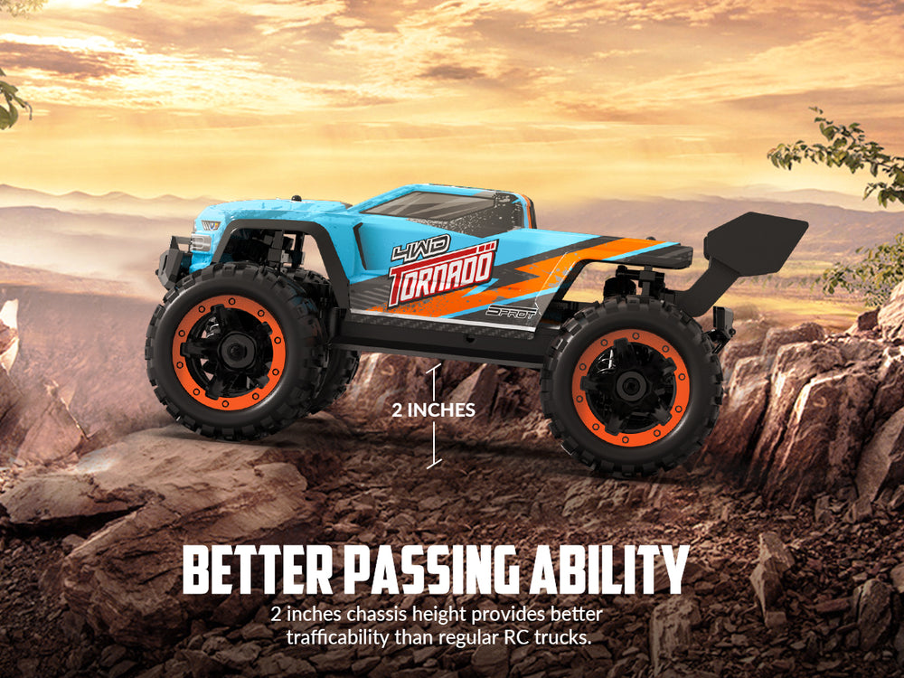 Tornado 1/16 4WD Off Road RC Car RACENT Blue Tornado 1/16 4WD Off Road RC Car 30MPH
