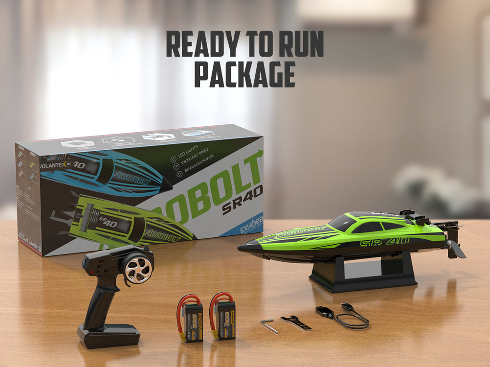 VOLANTEXRC Green SR40 Brushless 30+MPH RC Boat (79705)