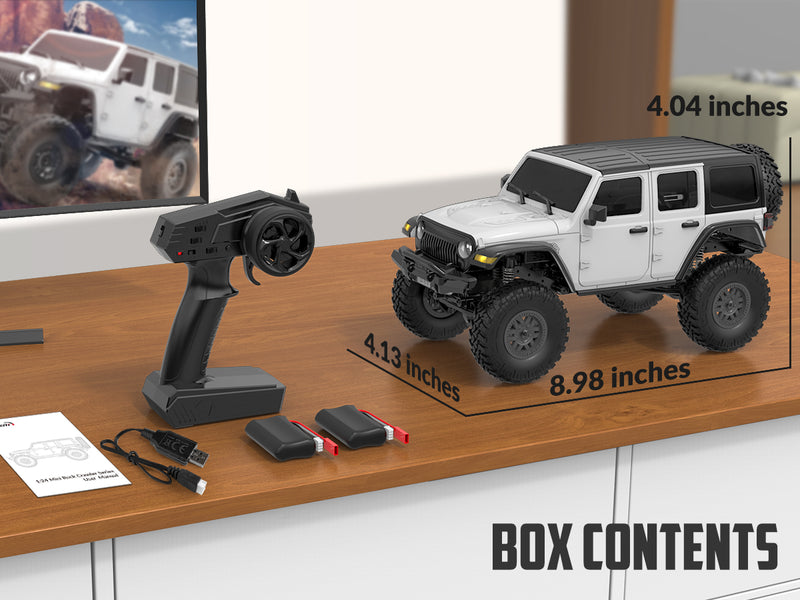 RACENT 1/24 Crawler RC Monster Truck Rock Climbing con luz LED (787-1 White)