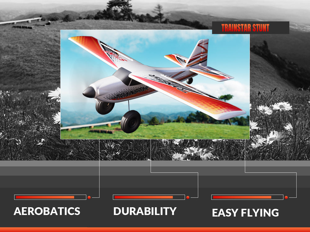 VOLANTEXRC 500MM TrainStar STUNT Brushless RC Plane RTF for Beginners