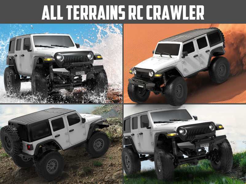 RACENT 1/24 Crawler RC Monster Truck Rock Climbing con luz LED (787-1 White)
