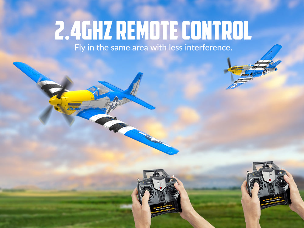 4-Channel P-51 Mustang RC Plane RTF with Xpilot Gyro - VOLANTEXRC