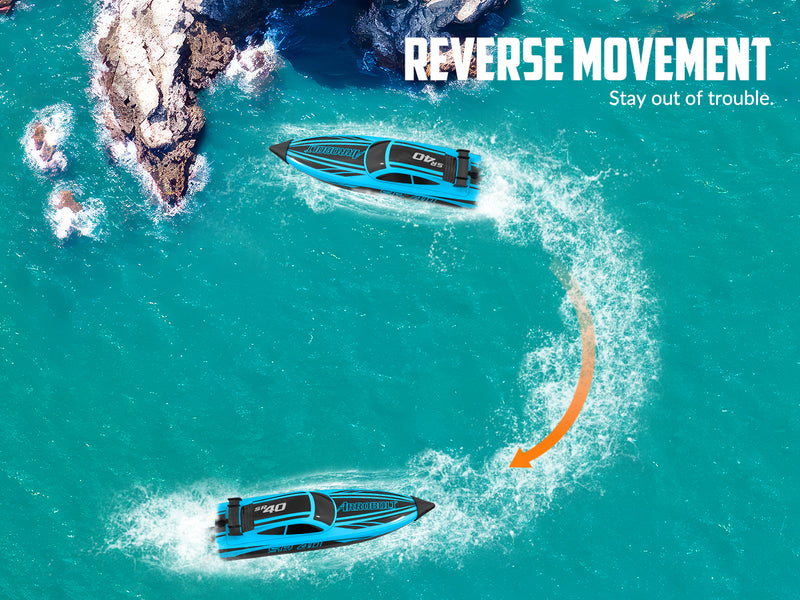 VOLANTEXRC Arrobolt SR40 Brushless 30+MPH Fast RC Boat, High Speed RC Boat for Adults (79705-blue)