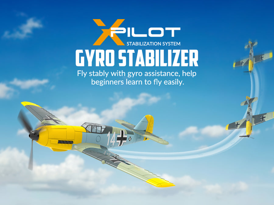 VOLANTEXRC Avión RC 4CH BF-109 listo para volar con toldo mejorado, sistema  de estabilización Xpilot y función acrobática de una llave para