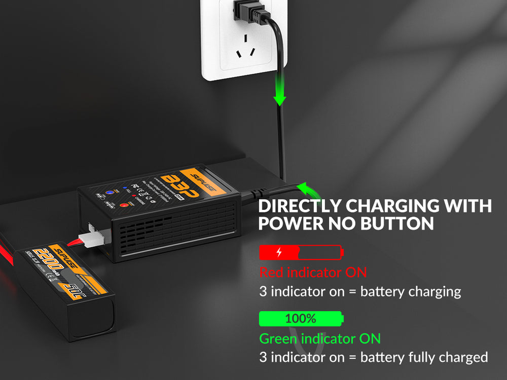 Cargador de batería SUPULSE B3P Pro AC LiPo 2S-3S 25W RC Balance Charger