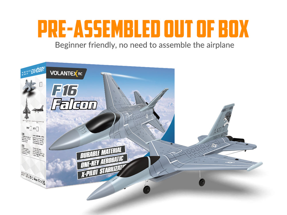 VOLANTEXRC F16 Fighting Falcon 4CH RTF RC Jet with Xpilot (76110)
