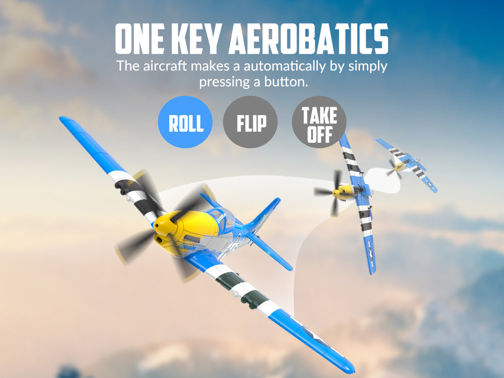 4-Channel P-51 Mustang RC Plane RTF with Xpilot Gyro - VOLANTEXRC