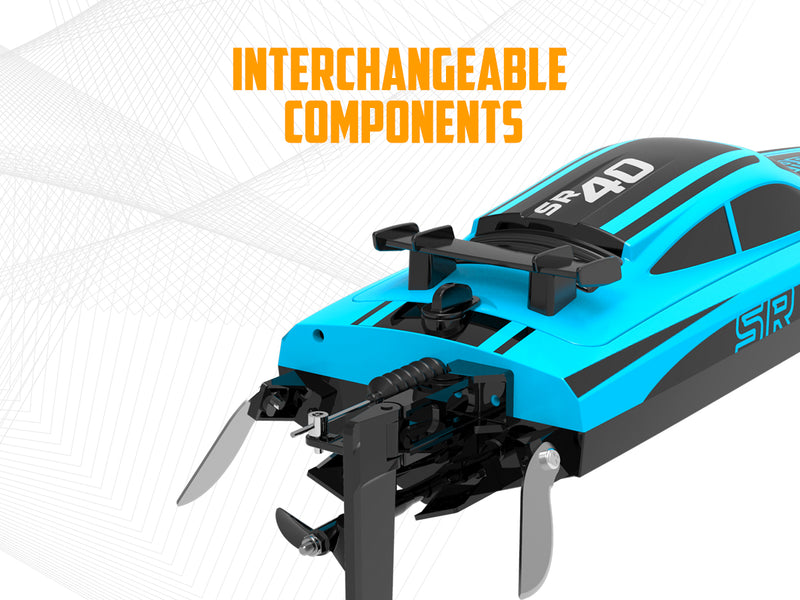 VOLANTEXRC Arrobolt SR40 Brushless 30+MPH Fast RC Boat, High Speed RC Boat for Adults (79705-blue)