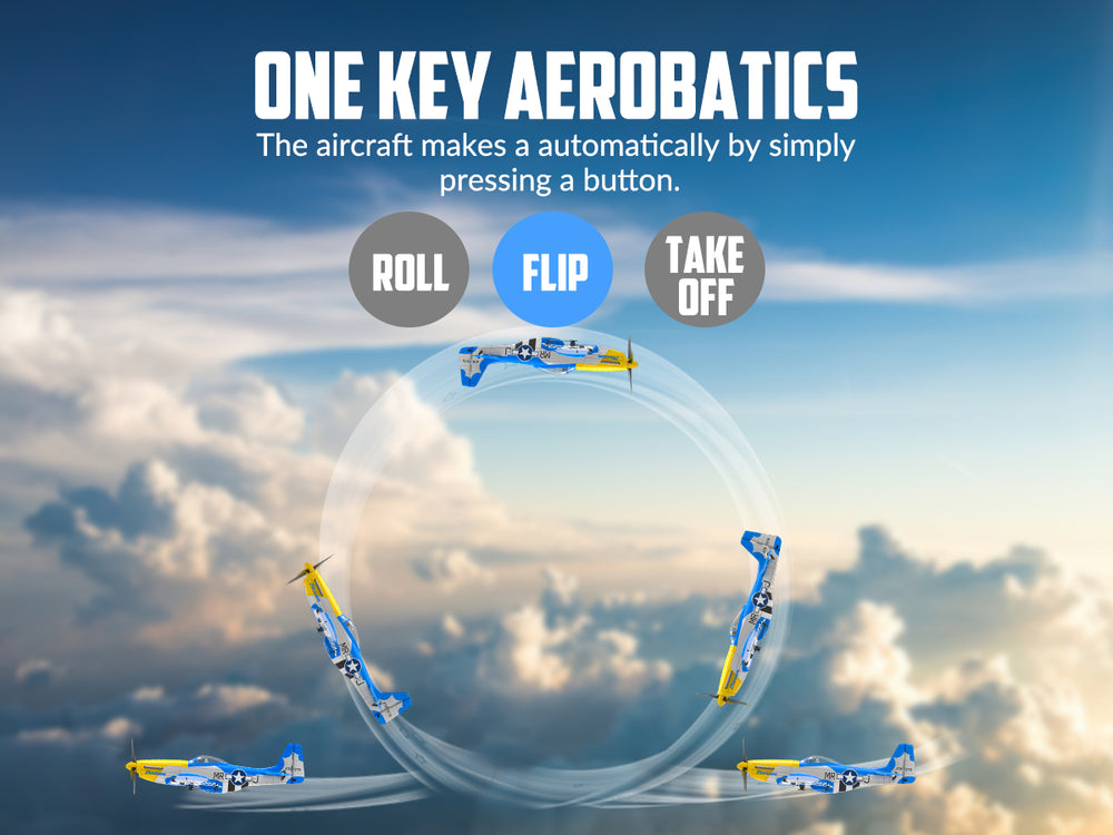 4-Channel P-51 Mustang RC Plane RTF with Xpilot Gyro - VOLANTEXRC