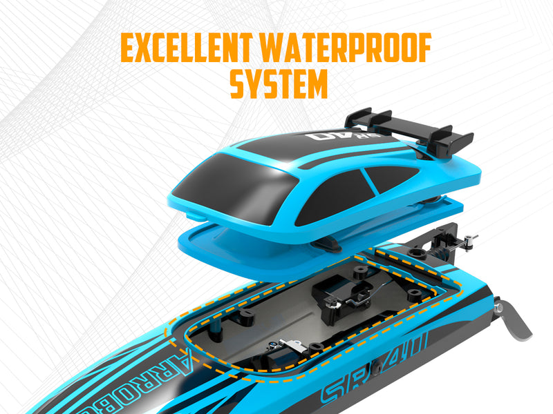 VOLANTEXRC Arrobolt SR40 Brushless 30+MPH Fast RC Boat, High Speed RC Boat for Adults (79705-blue)