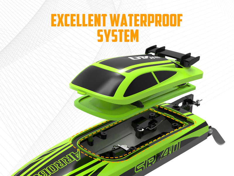 VOLANTEXRC Green SR40 Brushless 30+MPH RC Boat (79705)