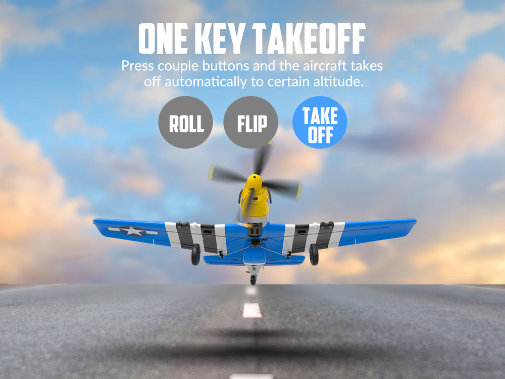 4-Channel P-51 Mustang RC Plane RTF with Xpilot Gyro - VOLANTEXRC