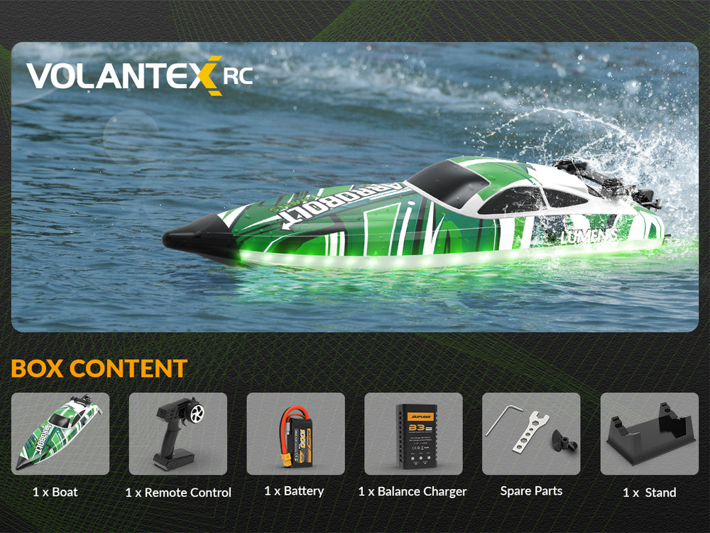 VOLANTEXRC Arrobolt Lumen S Barco RC sin escobillas 35+MPH con LED de 7 colores