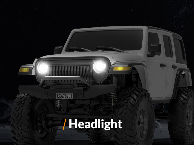 RACENT 1/24 Crawler RC Monster Truck Rock Climbing con luz LED (787-1 White)