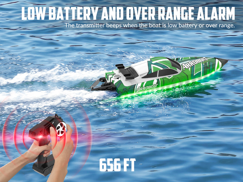 VOLANTEXRC Arrobolt Lumen S Brushless 35+MPH Full Proportional Boat GREEN (79706)