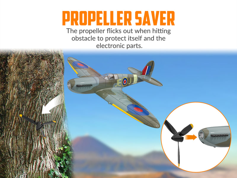 VOLANTEXRC Spitfire (RTF) 4CH 400mm con giroscopio (15,7'') 76112