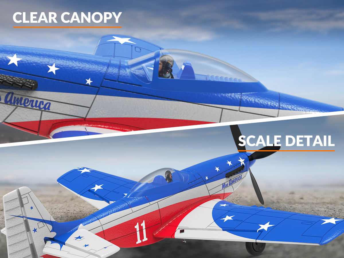 VOLANTEXRC Miss America RTF 4-CH RC Plane (76105) | EXHOBBY Official