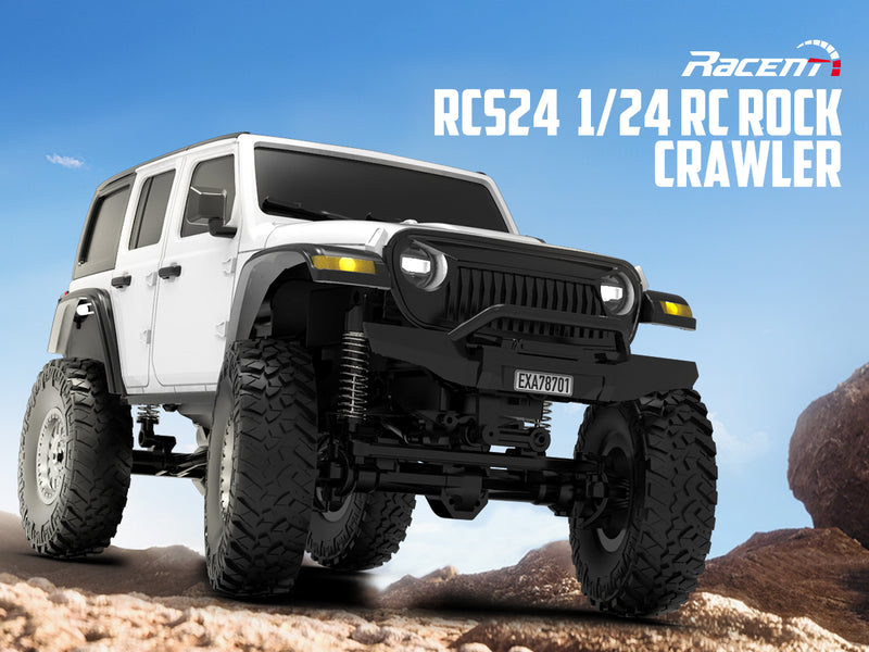 RACENT 1/24 Crawler RC Monster Truck Rock Climbing con luz LED (787-1 White)