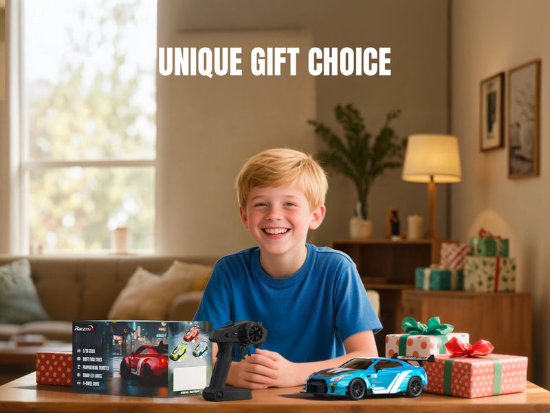 RACENT 1:20 RC Drift Car 4WD, LED Light, 2 Batteries Blue