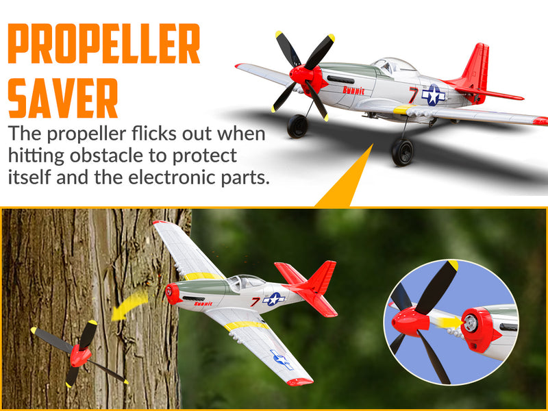 VOLANTEXRC Mustang P51 Rojo (RTF) 4 canales 400 mm para principiantes (15,7'') 76105