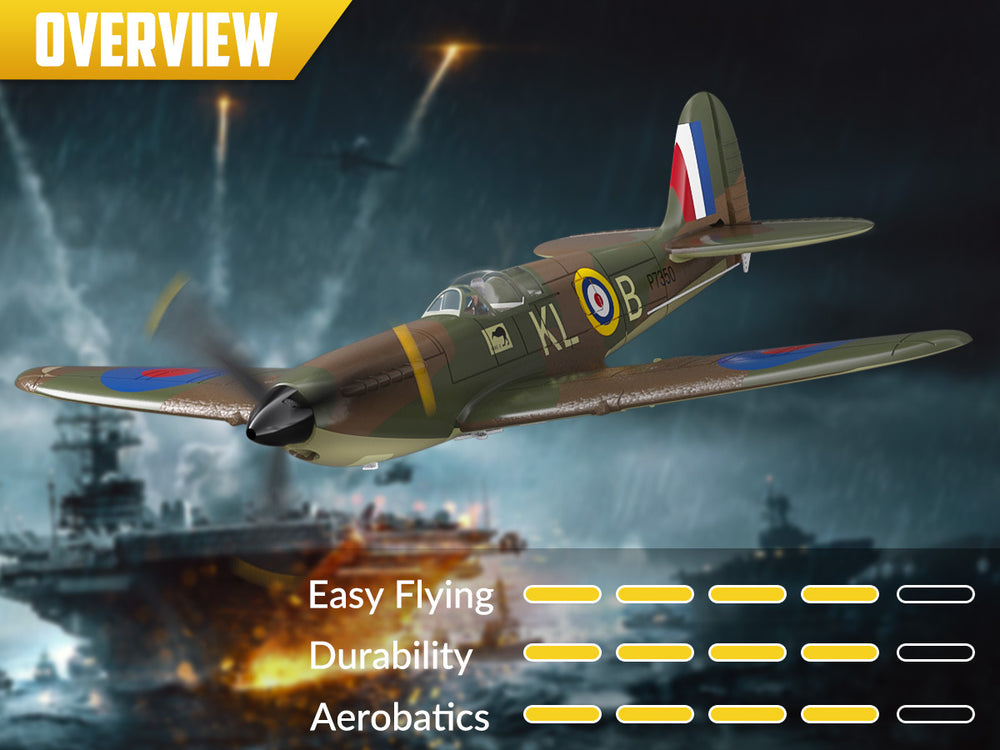 VOLANTEXRC Spitfire (RTF) 4CH 400mm para principiantes (15,7'') 76112