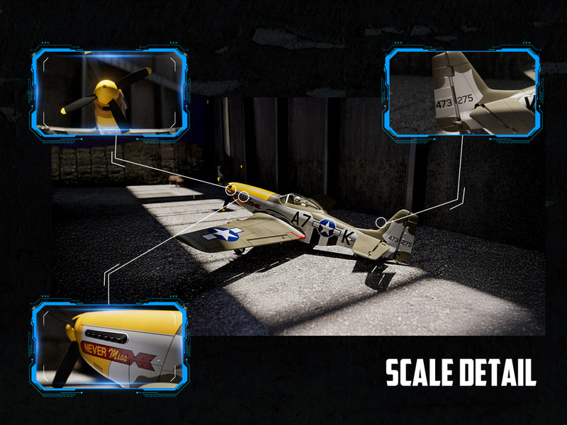 Volantexrc 500 mm Mustang P51 sin escobillas con estabilizador Gyro 76802