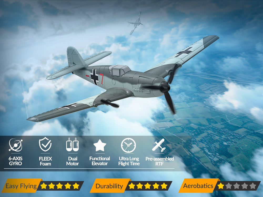 VOLANTEXRC BF109 RC Plane (RTF) 3CH 400mm for Beginners