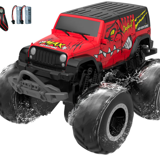 STEMTRON Amphibious Remote Control Car 1:20 All Terrain Off-Road Waterproof RC Monster Truck(Red)-EXHOBBY LIMITED.