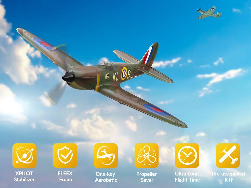 VOLANTEXRC Spitfire (RTF) 4CH 400mm para principiantes (15,7'') 76112