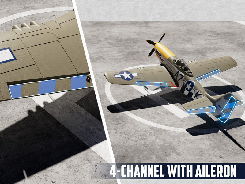 Volantexrc 500 mm Mustang P51 sin escobillas con estabilizador Gyro 76802