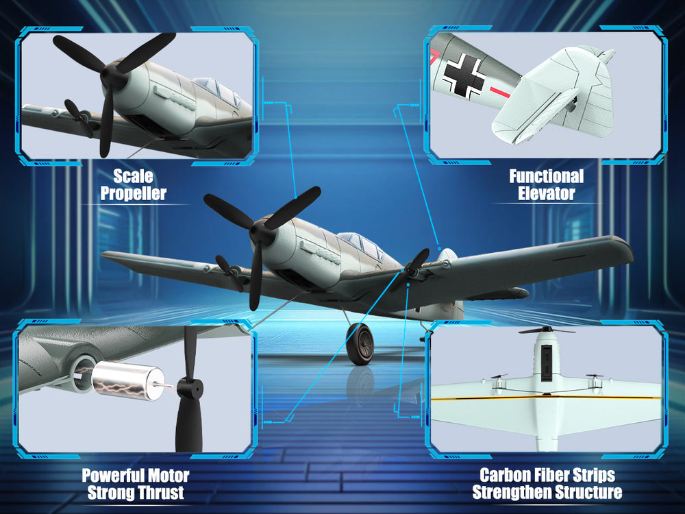 VOLANTEXRC BF109 RC Plane (RTF) 3CH 400mm for Beginners