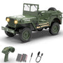 RACENT RC Crawler Escala 1:10 Simulación de un Coche Todoterreno Multiusos 2.4G 1941 Mb Scaler Willys Jeep