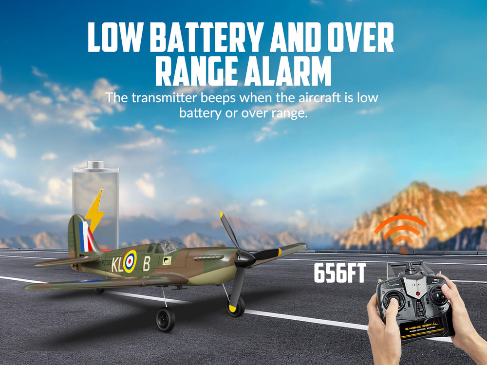 VOLANTEXRC Spitfire (RTF) 4CH 400mm para principiantes (15,7'') 76112