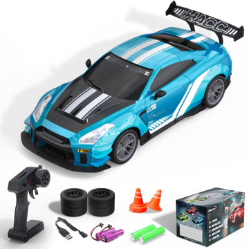 RACENT 1:20 RC Drift Car 4WD, LED Light, 2 Batteries Blue