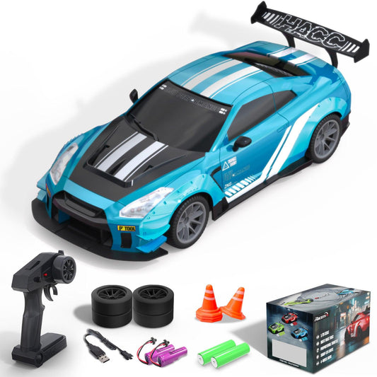 RACENT 1:20 RC Drift Car 4WD, LED Light, 2 Batteries Blue