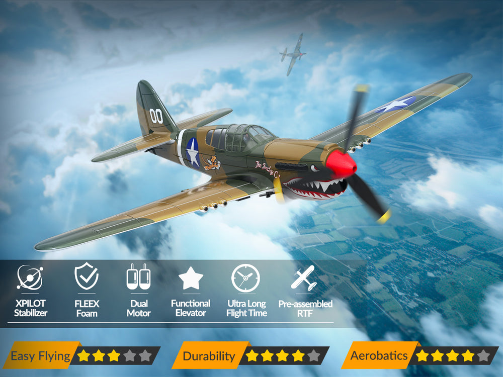 VOLANTEXRC Warhawk P40 (RTF) 4 canales 400 mm para principiantes (15,7'') 76113