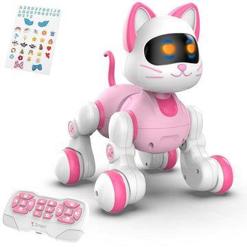 STEMTRON Programmable Remote Control & Interactive Robot Cat (White)